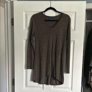 Brown V-Neck Long Sleeve Women's Top